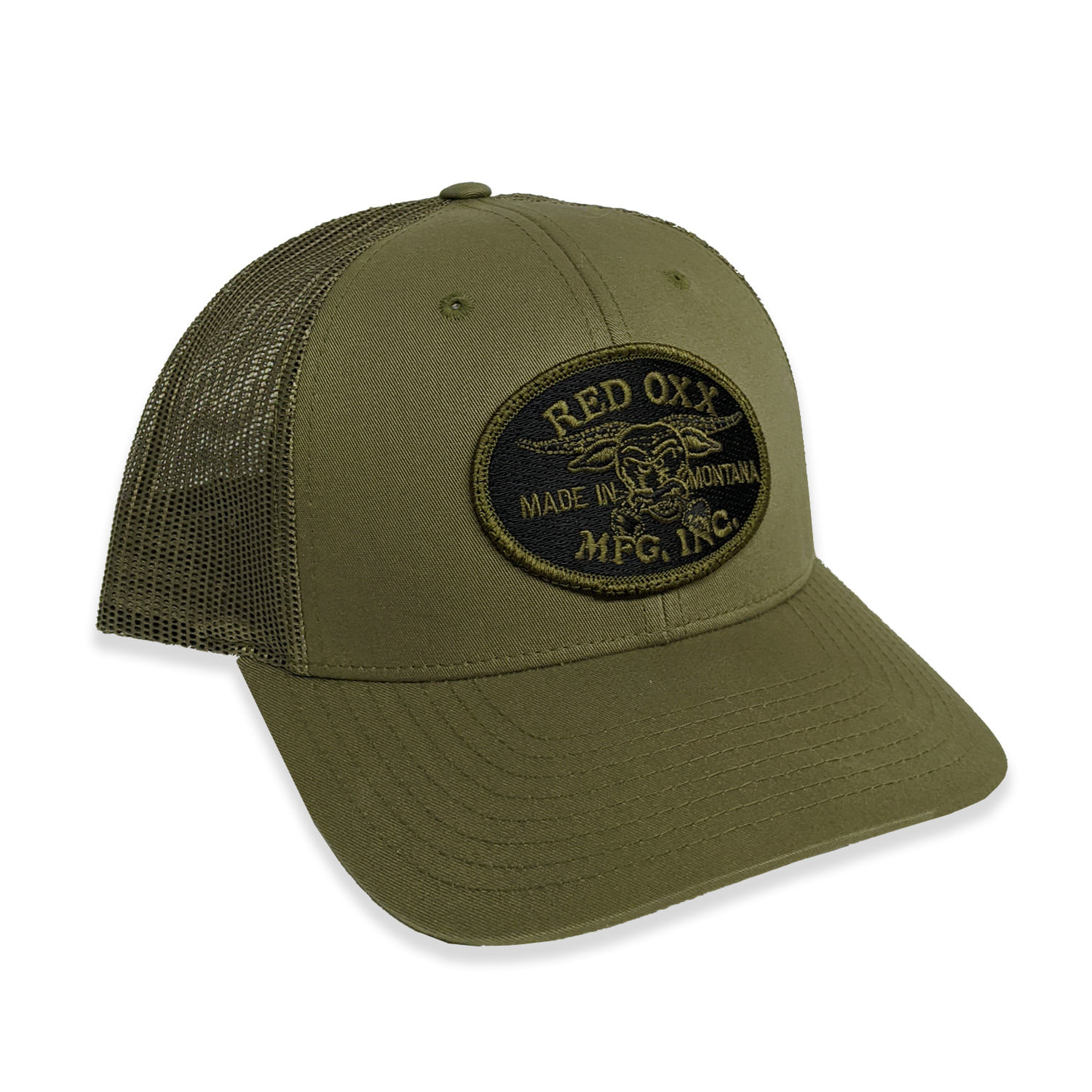 Red Oxx Safari Green Patch Trucker Hat - Red Oxx