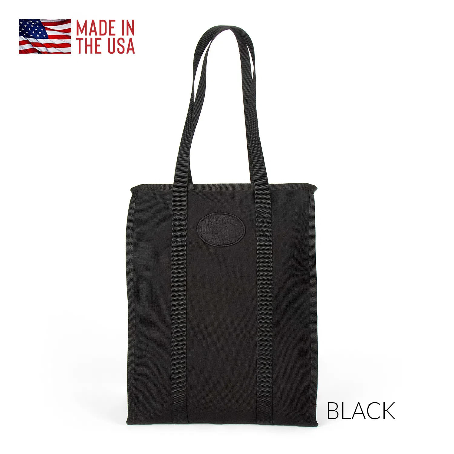 Black nylon shopper bag